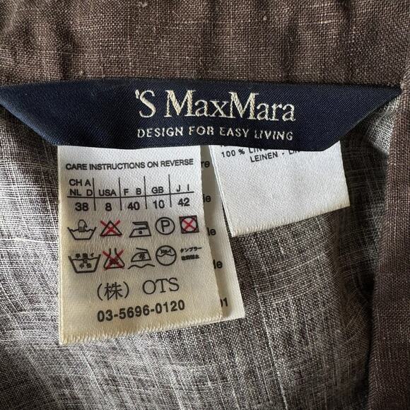 MAXMARA 100% Linen Belted Utility Jacket - Picture 10 of 12